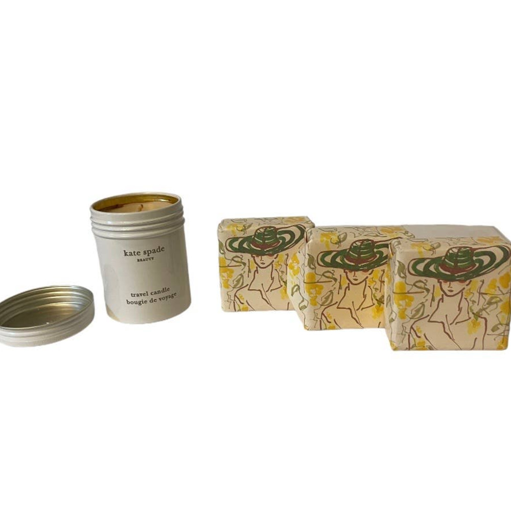 kade spade original fragrance travel candle and 3 soaps NEW